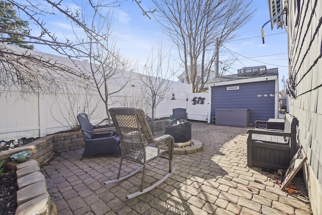 view of patio / terrace featuring a fenced backyard
