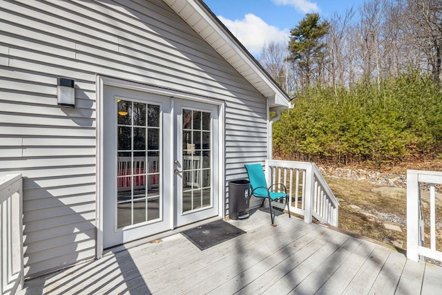deck featuring french doors