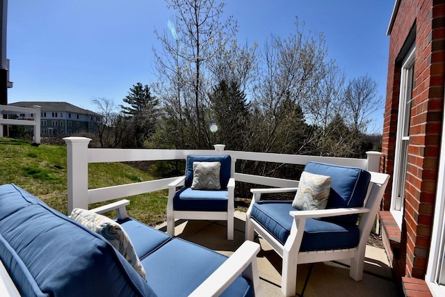 balcony featuring outdoor lounge area