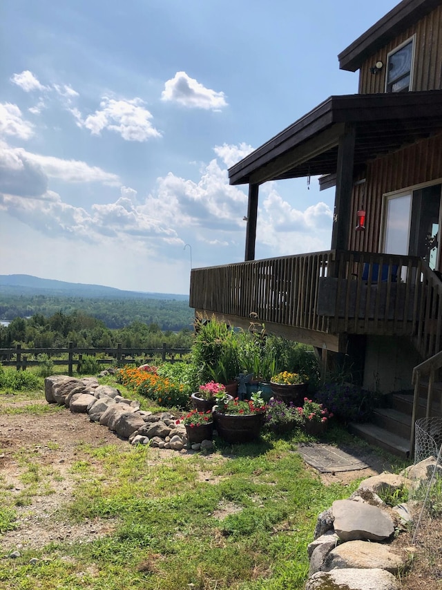 54 Folsom Ridge Rd, Burlington, ME 04417 - view of yard with a wooden deck