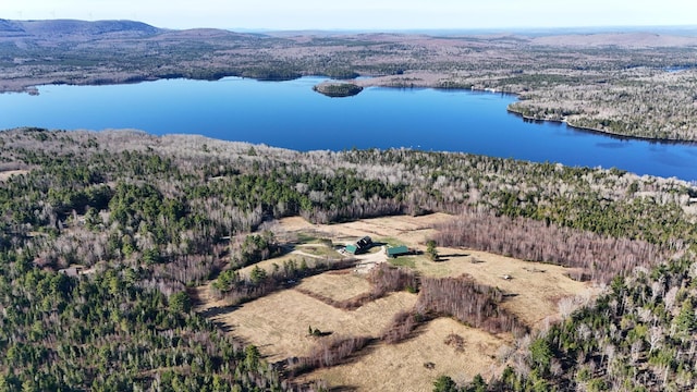 54 Folsom Ridge Rd, Burlington, ME 04417 - drone / aerial view featuring a water view and a wooded view