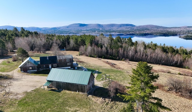 54 Folsom Ridge Rd, Burlington, ME 04417 - drone / aerial view with a water and mountain view