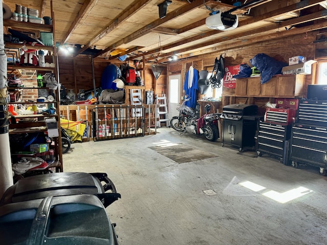 interior space with a garage