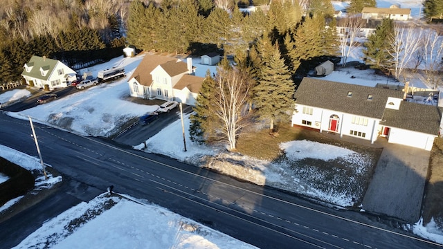 view of snowy aerial view