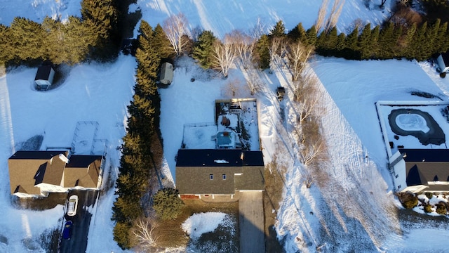 view of snowy aerial view
