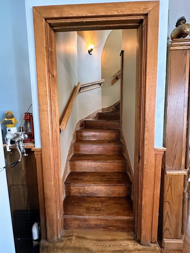 36 Cutler Rd, East Machias, ME 04630 - staircase featuring wood-type flooring