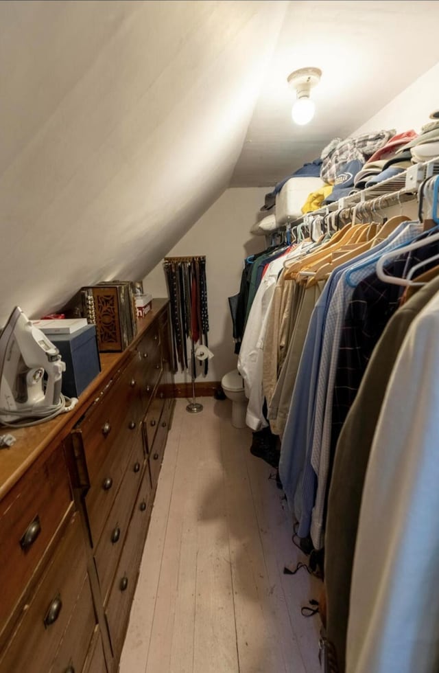 36 Cutler Rd, East Machias, ME 04630 - walk in closet featuring light wood finished floors and lofted ceiling