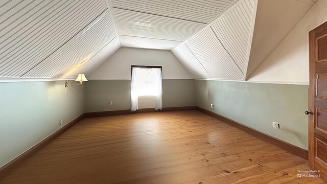 36 Cutler Rd, East Machias, ME 04630 - additional living space with wood finished floors, vaulted ceiling, and baseboards