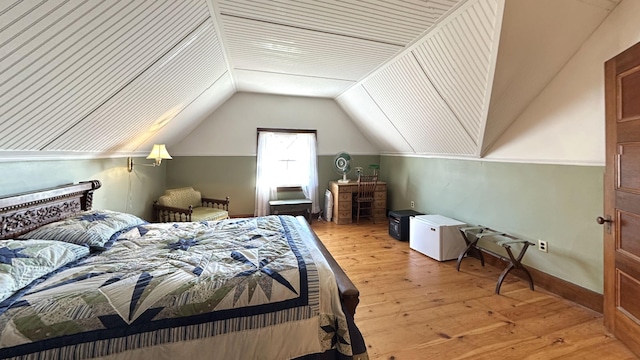36 Cutler Rd, East Machias, ME 04630 - bedroom featuring light wood-type flooring and vaulted ceiling