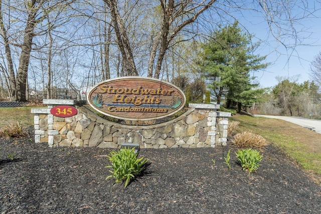 view of community sign