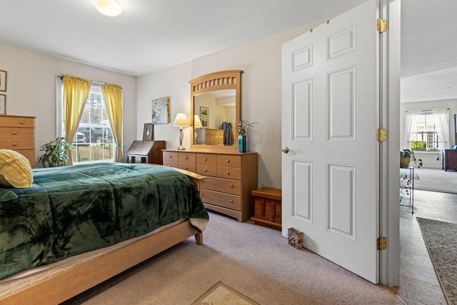 bedroom featuring carpet