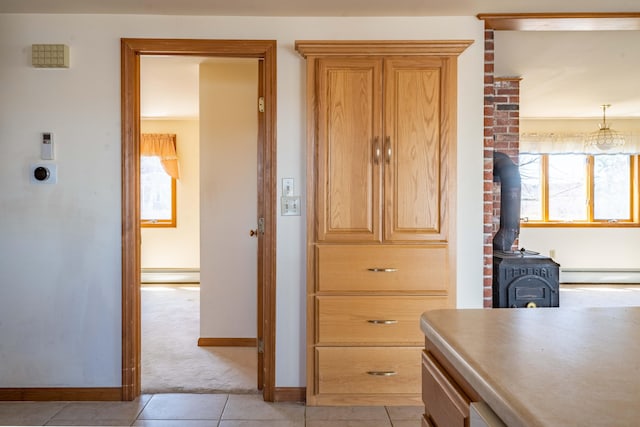 interior space featuring a baseboard radiator