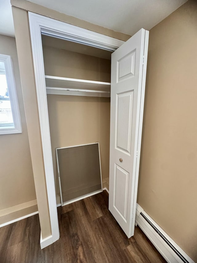 closet with baseboard heating