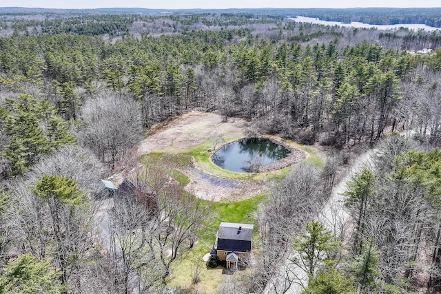 46 Winslow Hill Rd, Nobleboro, ME 04555 - aerial view with a view of trees and a water view