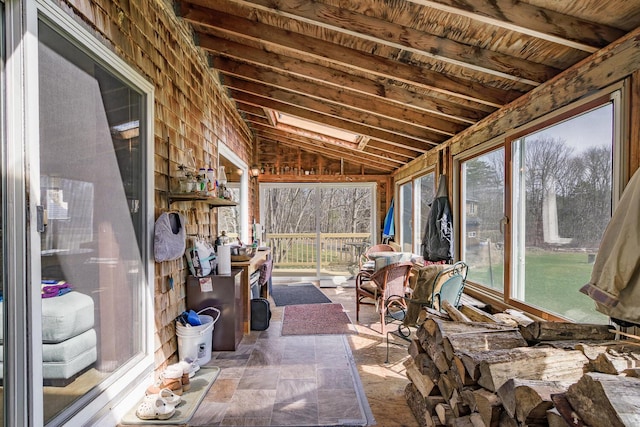 46 Winslow Hill Rd, Nobleboro, ME 04555 - sunroom with vaulted ceiling