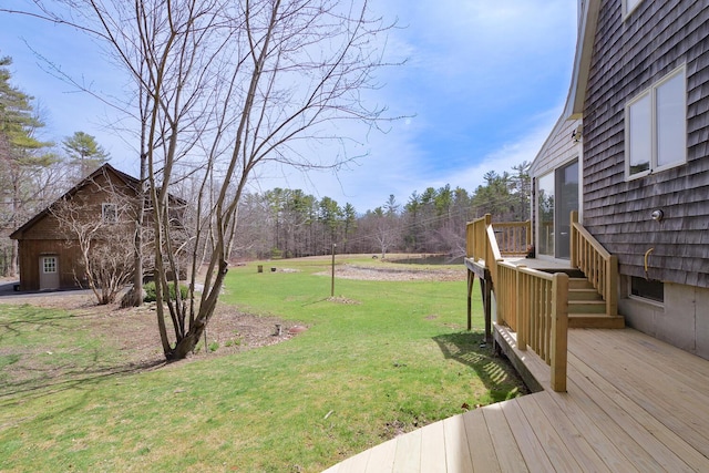 46 Winslow Hill Rd, Nobleboro, ME 04555 - view of yard featuring a wooden deck