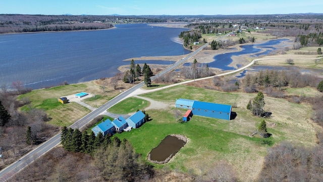 drone / aerial view of a large body of water