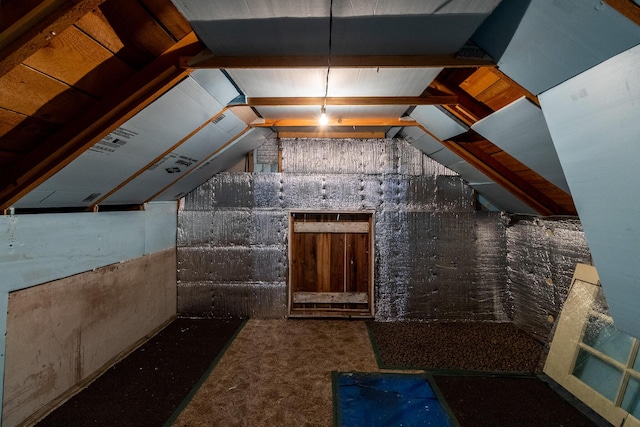 view of unfinished attic
