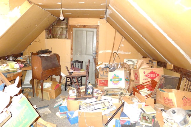 view of unfinished attic