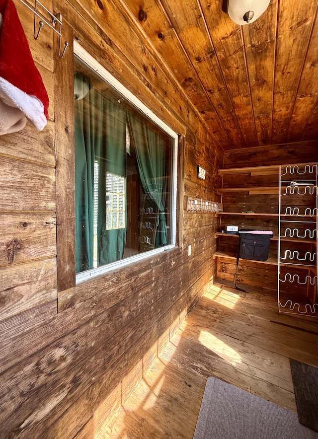 interior space with hardwood / wood-style floors