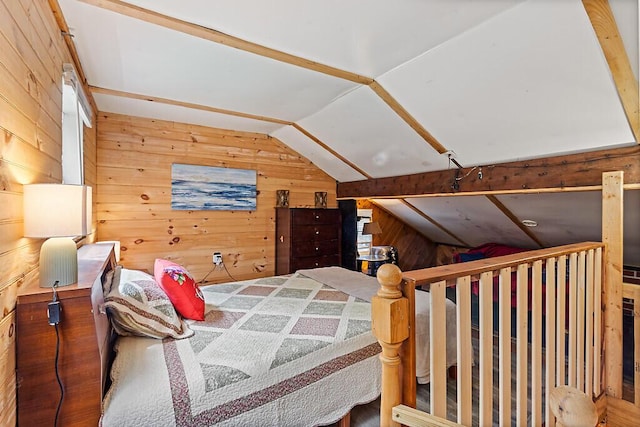 37 Torsey Shores Rd, Readfield, ME 04355 - bedroom with vaulted ceiling and wooden walls