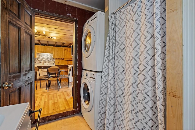 37 Torsey Shores Rd, Readfield, ME 04355 - laundry room with estacked washer and dryer