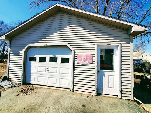 9 Locust St, Madison, ME 04950 - detached garage featuring driveway