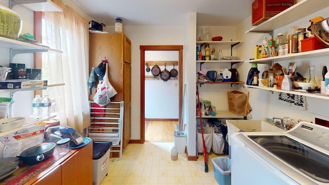 823 Grindstone Rd, Medway, ME 04460 - laundry room featuring washer / clothes dryer and light flooring