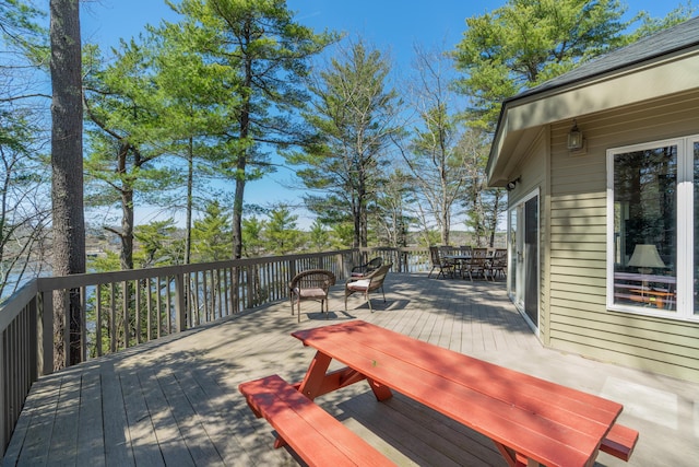 126 Middle Rd, Woolwich, ME 04579 - wooden deck with outdoor dining area