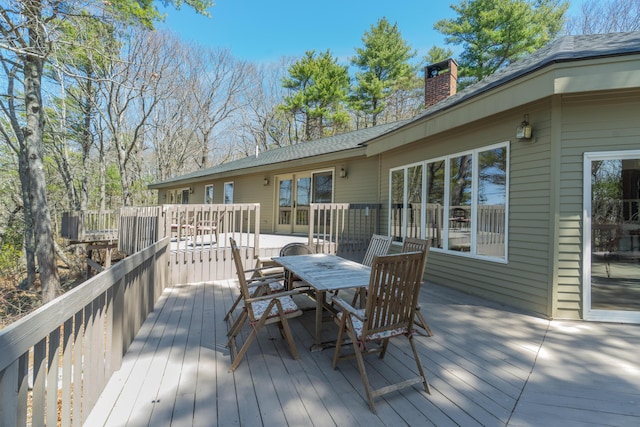 126 Middle Rd, Woolwich, ME 04579 - wooden terrace with outdoor dining area
