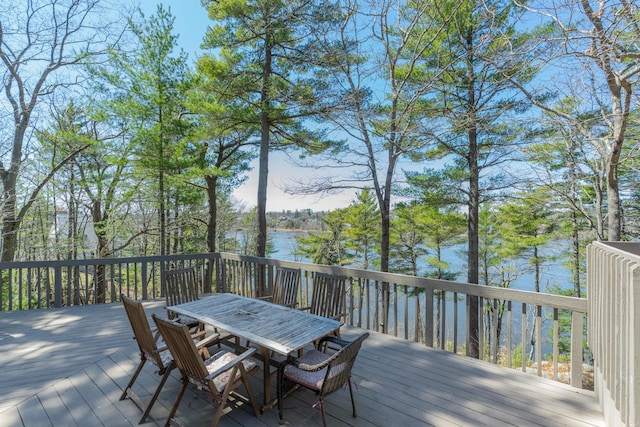 126 Middle Rd, Woolwich, ME 04579 - deck featuring a water view and outdoor dining space