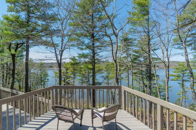 126 Middle Rd, Woolwich, ME 04579 - wooden terrace featuring a water view