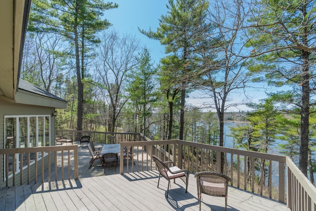 126 Middle Rd, Woolwich, ME 04579 - wooden terrace featuring outdoor dining area