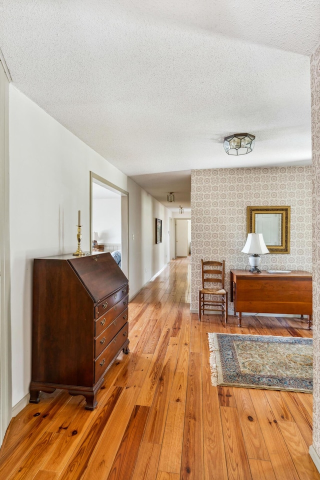126 Middle Rd, Woolwich, ME 04579 - hall with wood-type flooring and a textured ceiling