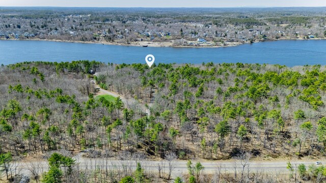 126 Middle Rd, Woolwich, ME 04579 - bird's eye view featuring a water view and a wooded view