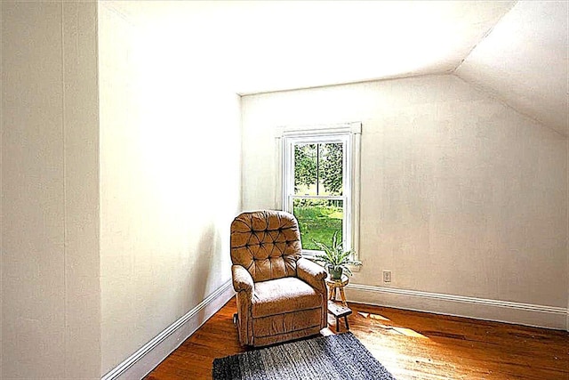 22 Mills Rd, Newcastle, ME 04553 - living area featuring wood finished floors and vaulted ceiling