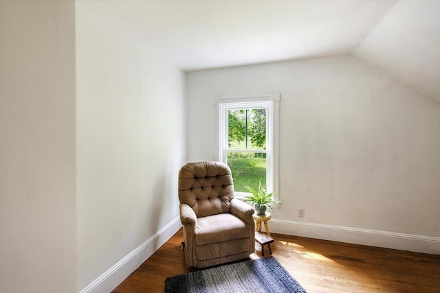 22 Mills Rd, Newcastle, ME 04553 - living area featuring wood finished floors and vaulted ceiling