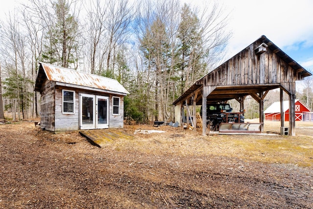 129 Bailey Hill Rd, New Sharon, ME 04955 - exterior space featuring an outdoor structure