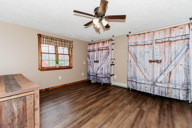129 Bailey Hill Rd, New Sharon, ME 04955 - unfurnished room with baseboards, wood finished floors, a textured ceiling, and ceiling fan