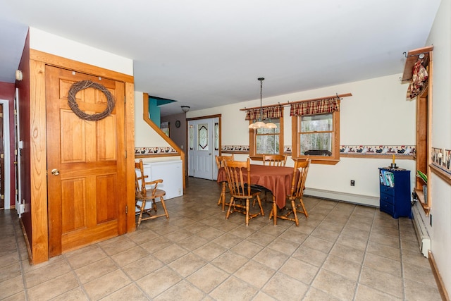 129 Bailey Hill Rd, New Sharon, ME 04955 - dining room featuring baseboard heating and baseboards