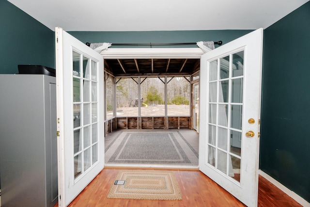 129 Bailey Hill Rd, New Sharon, ME 04955 - entryway with wood finished floors