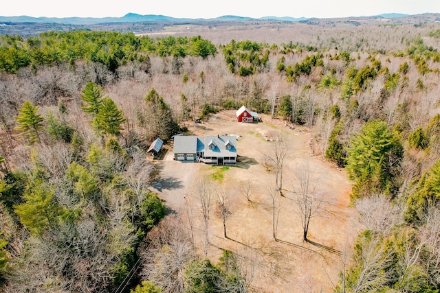 129 Bailey Hill Rd, New Sharon, ME 04955 - birds eye view of property with a mountain view