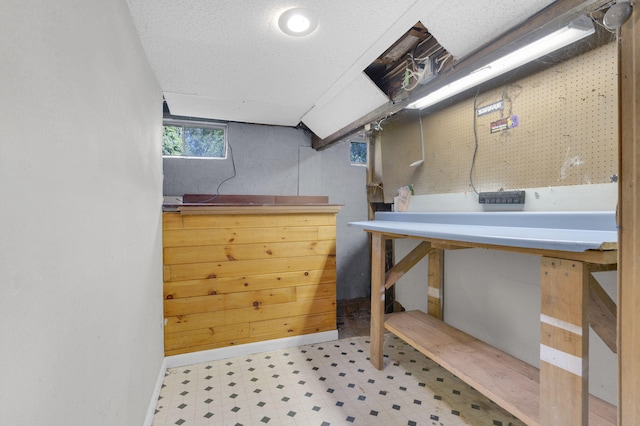 interior space with tile patterned floors