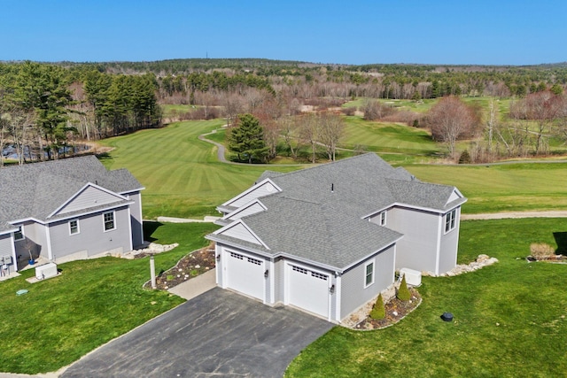 aerial view with view of golf course