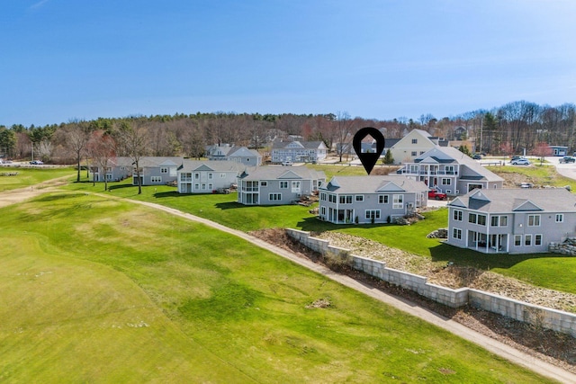 drone / aerial view with a residential view