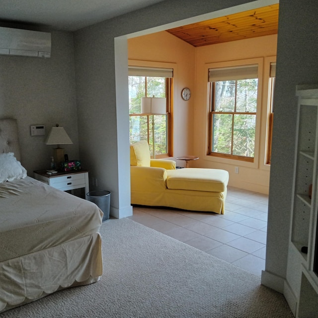5 Southernpoint Rd, Bristol, ME 04564 - bedroom featuring a wall mounted air conditioner, multiple windows, and light tile patterned flooring