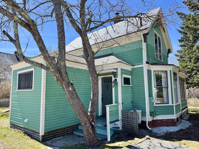 14 Water St, Vinalhaven, ME 04863 - view of front of property featuring roof with shingles