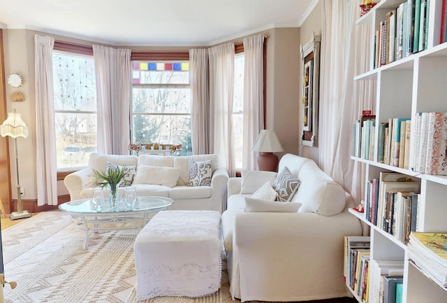 14 Water St, Vinalhaven, ME 04863 - sitting room featuring crown molding