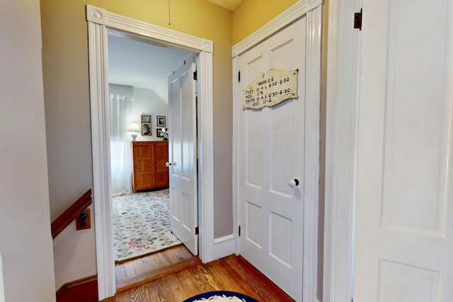 14 Water St, Vinalhaven, ME 04863 - corridor with hardwood / wood-style flooring and baseboards