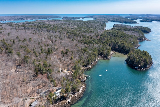 1 Good Day Dr, South Bristol, ME 04568 - birds eye view of property featuring a forest view and a water view
